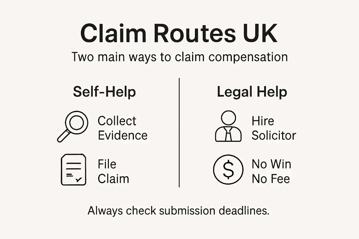 Infographic of UK accident claim process routes