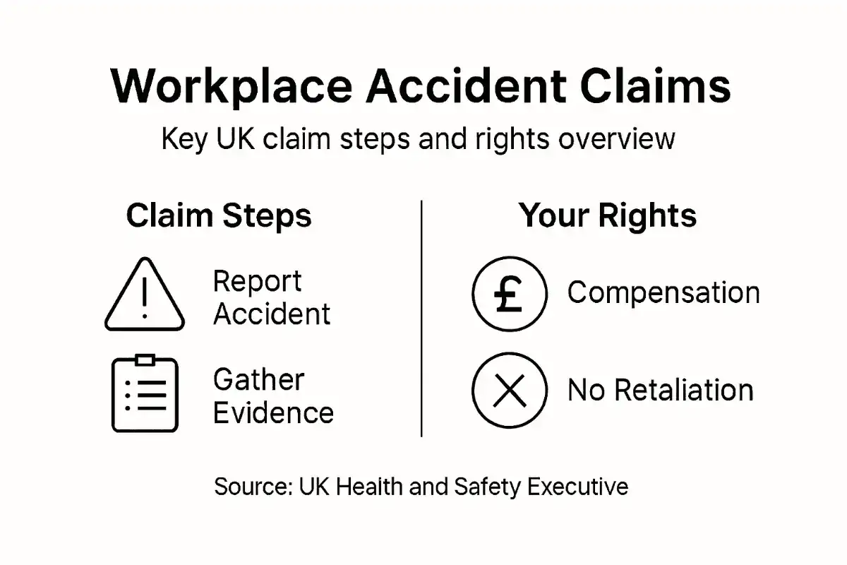 Infographic with accident claim steps and rights