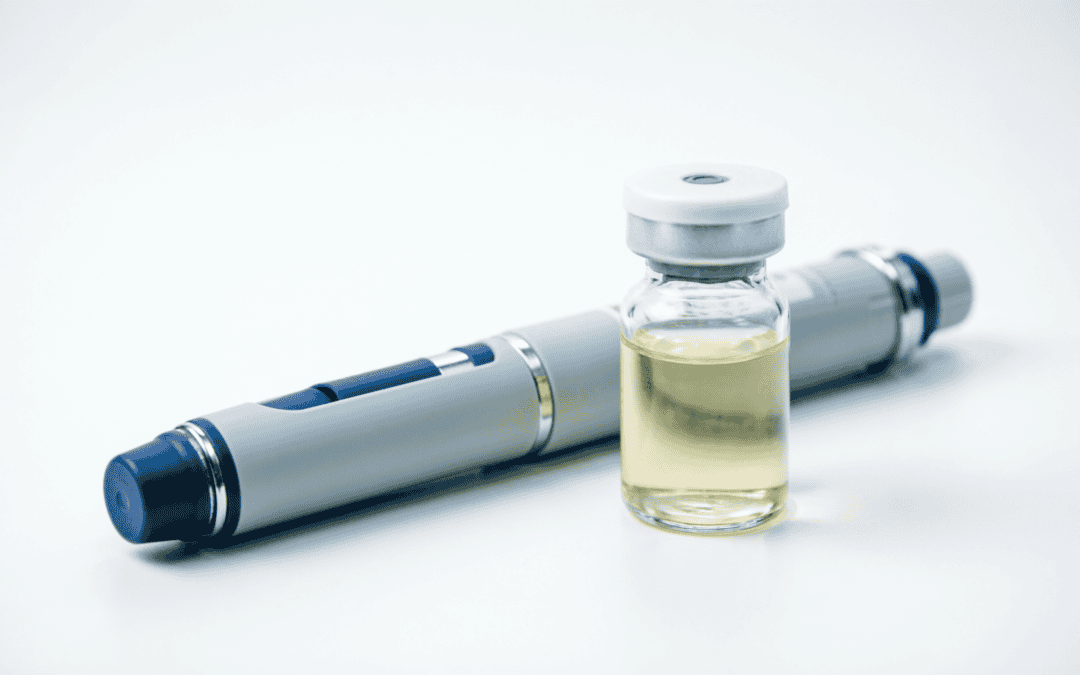 Weight-loss injection pen and medication vial, representing Ozempic, Wegovy and Mounjaro GLP-1 injury claims