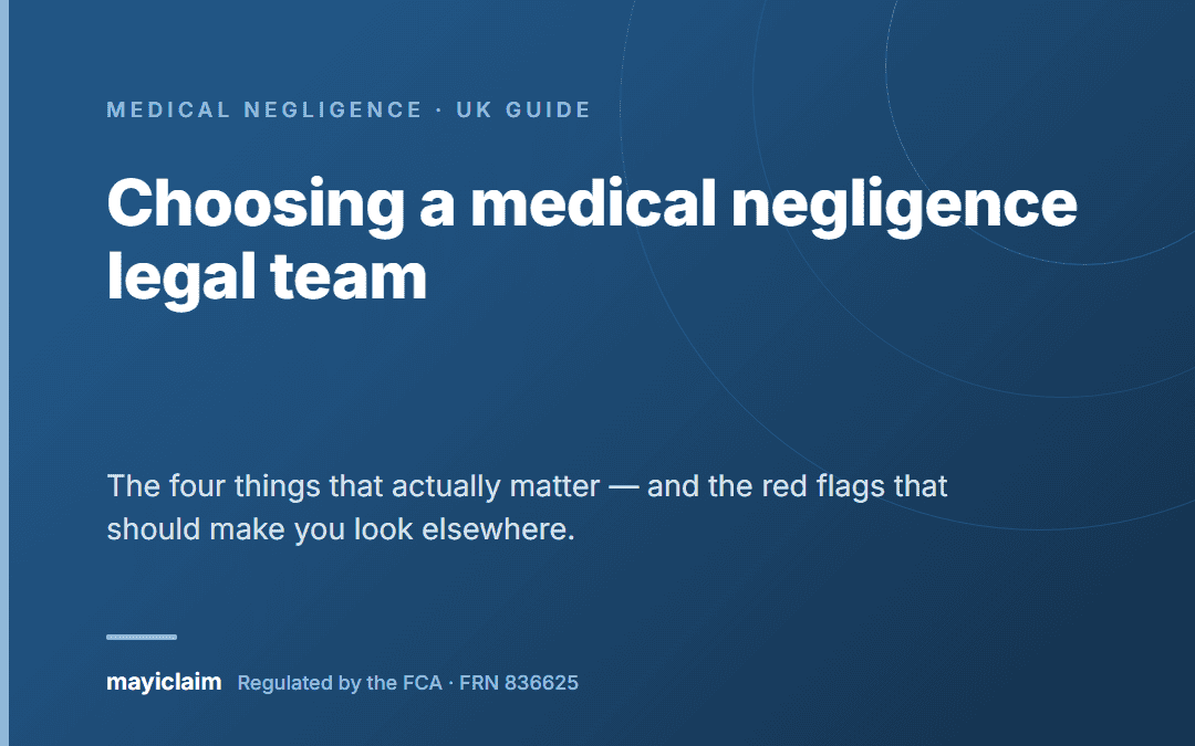 Guide graphic for a checklist of what to look for in a medical negligence legal team